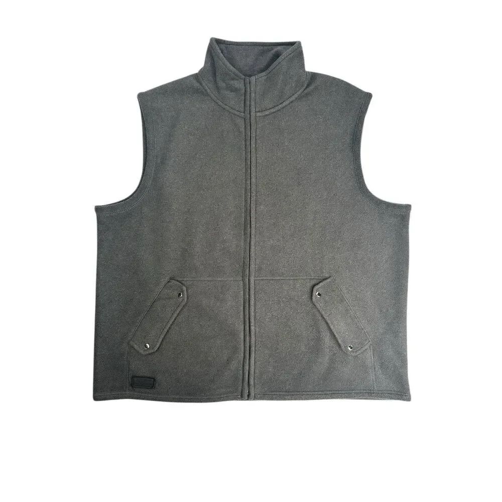 Lauren By Ralph Lauren Full Zip Gray Fleece Vest Women’s Size XL